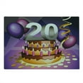 thumbnail image 2 of 20th Birthday Cutting Board, Cartoon Style Illustraion of a Birthday Cake Chocolate Frosting and Candles, Decorative Tempered Glass Cutting and Serving Board, Large Size, Multicolor, by Ambesonne, 2 of 5