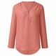 thumbnail image 4 of Camisa holgada de gasa para mujer - Top de manga larga con cremallera en tallas grandes - Color liso, estilo moderno - S-XXXXXL, 4 of 4