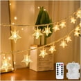 thumbnail image 1 of Brightown Star String Lights Battery Operated - 17 ft 50 LED Star Fairy String Lights with Remote and Timer, 8 Modes Waterproof for Bedroom Tent Loft Bed Patio Party Wedding Decor, Warm White, 1 of 7