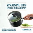 thumbnail image 3 of Farberware Cookstart Aluminum DiamondMax Nonstick Straining Saucepan, 3-Quart, Black, 3 of 7