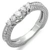 Dazzlingrock Collection 0.45 Carat (ctw) 10k Round Diamond Ladies Anniversary Wedding Guard Enhancer Band, White Gold, Size 7.5