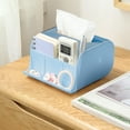 thumbnail image 6 of Multifunctional Rectangular Tissue Holder Cover Case Facial Tissue Paper Box Napkins Dispenser Container Stylish Remote Control Desk Storage for Living Room Bedroom Dressers Home Office, 6 of 6