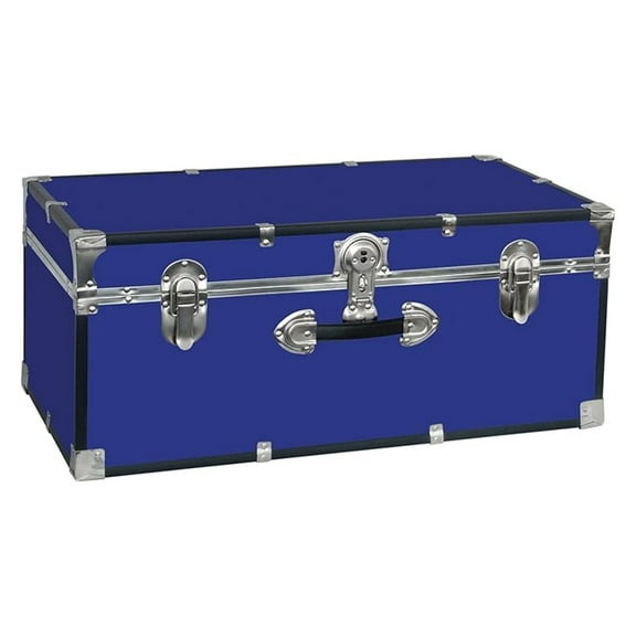 Dorm and Camp Storage Footlocker Trunk, Blue, 30-Inch (SWD5120-40)
