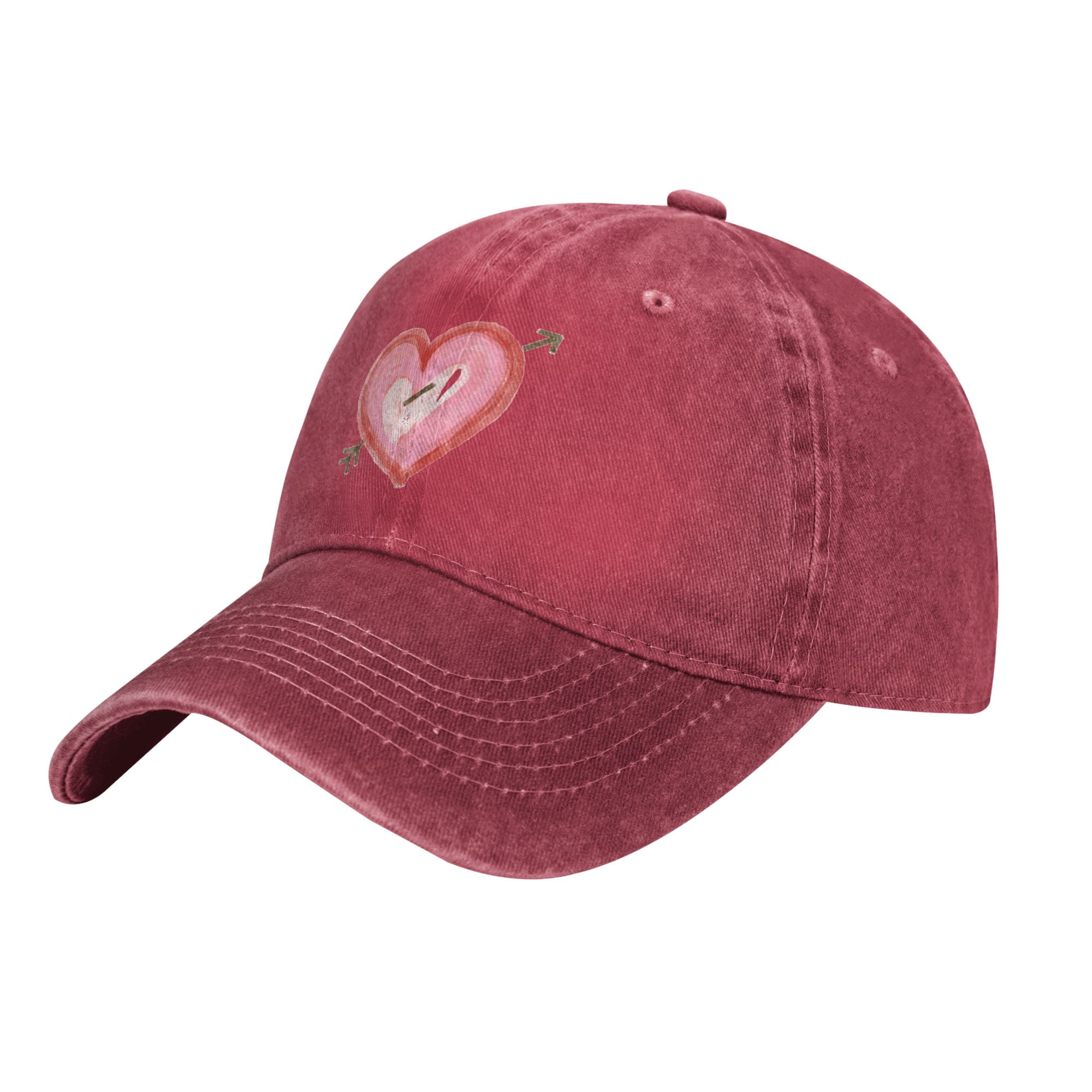 DouZhe Adjustable Washed Cotton Baseball Cap - Heart Shape