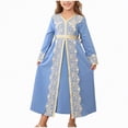thumbnail image 1 of gdxvjhbj Robe Fleurie pour Filles Robe Fillette Robe Sans Manches à Volants pour Filles Tenues d'Été Robe de Plage 4T 5T (Bleu, 4-5 Ans), 1 of 8