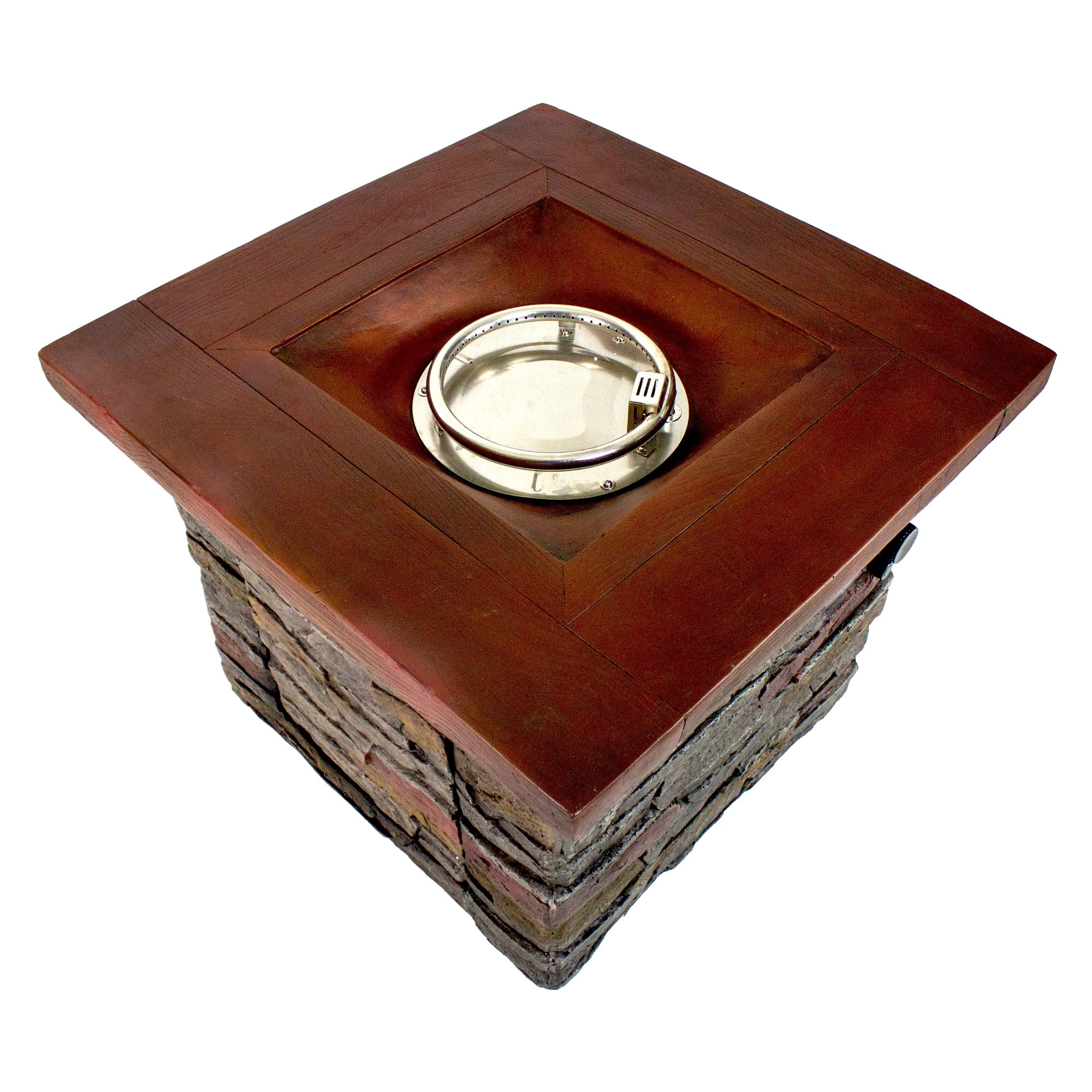 Northlight 30.25" Classic Stone Square Gas Fire Pit
