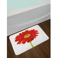 thumbnail image 2 of Gerber Daisy Bath Mat, Closeup Flower Photo Petal with Stem on Plain Backdrop, Plush Bathroom Decor Mat with Non Slip Backing, 29.5" X 17.5", Vermilion Apple Green, by Ambesonne, 2 of 2