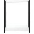 thumbnail image 3 of Benjara Cox Modular Closet System, 2 Hanging Rods, White Shelves, Black Metal, 3 of 5