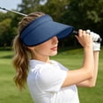 thumbnail image 2 of Sun Visor Hats for Women Men, Lightweight Sun Hat for Summer Sports, Outdoor UV Protection Visor for Hiking Running Fishing and Gardening, Breathable Wide Brim Sun Visor (Blue), 2 of 6