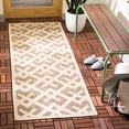 thumbnail image 3 of Safavieh Courtyard Alvin Geometric Indoor/Outdoor Runner Rug, Brown/Bone, 2'3" x 12', 3 of 9