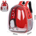 thumbnail image 2 of Pet Carrier Transparent Backpack Dogs & Cats Outdoor Carry Bag Breathable Capsule Design 180 Degree Sighting for Pets - Red, 2 of 5