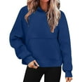 thumbnail image 2 of Diufon Womens Hoodies Tops Solid Color Padded Sweatshirts Long Sleeve Pullover Tops with Pockets, 2 of 7