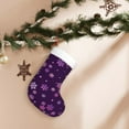 thumbnail image 7 of Salouo Purple Snow Flakes Print Christmas Stockings,Large Xmas Stocking Set of 1 Holiday and Farmhouse Stocking for Christmas Holiday Party Decoration(17.7*11 Inch), 7 of 7