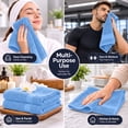 thumbnail image 6 of Dan River Washcloth for Face 12 pack Soft Absorbent and Quick Drying Durable Cotton Face Towel - Medium Blue, 6 of 8
