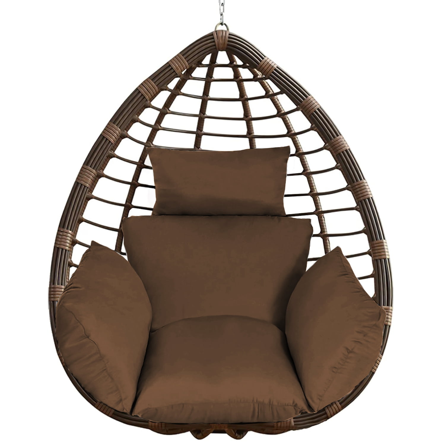 Outdoor Egg Chair Cushions Hanging Basket Seat Cushion Thicken Soft Egg Swing Chair Pad with Headrest for Backyard, Deck, Sun Room, Garden,Swimming Pool