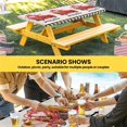 thumbnail image 6 of Valentine's Day Table Cloths for 6 Foot Rectangle Tables, Red Truck Loves Buffalo Plaid Romantic Beige Patio Waterproof Elastic Fitted Tablecloths, Washable Rectangular Table Cover for Camping, 6 of 8