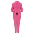thumbnail image 4 of GILIGEGE Two Piece Sets for Women Women's Trouser Suit Trouser Suit Trousers 2 Suit Plain Two Fit Sporty Trouser Suit Hot Pink M, 4 of 5