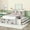 White, variant on Noble House Full Bed with Bookcase Headboard, 6 Storage Drawers and Bed-End Storage, Pine Wood Frame, White
