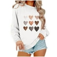 thumbnail image 3 of POROPL White Crewneck Sweatshirts Women Fashion Long Sleeve Sweatshirt Casual Loose Hearts Print Pullover Fall Clothing, 3 of 3