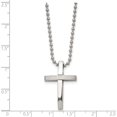 thumbnail image 5 of Chisel Stainless Steel Brushed and Polished Cross Pendant on a Ball Chain Necklace - 18", 5 of 8