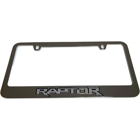 Ford Raptor 3D Logo Mirrored Chrome License Plate Frame Official Licensed