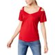 thumbnail image 1 of INC Blusa de punto con hombros descubiertos para mujer, rojo, extragrande I-N-C Tejer, 1 of 1