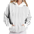 thumbnail image 2 of Uootdi Hoodies for Women Oversized Long Sleeve Trendy Striped Sweatshirts Y2K Hoodies Jackets with Pocket Fall Fashion Gift, 2 of 7