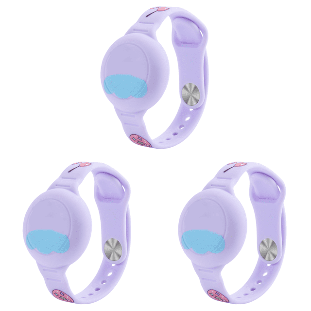 Pulsera Dibujos Animados Correa Reloj Silicona Impermeable para AirTag (Pony) Púrpura