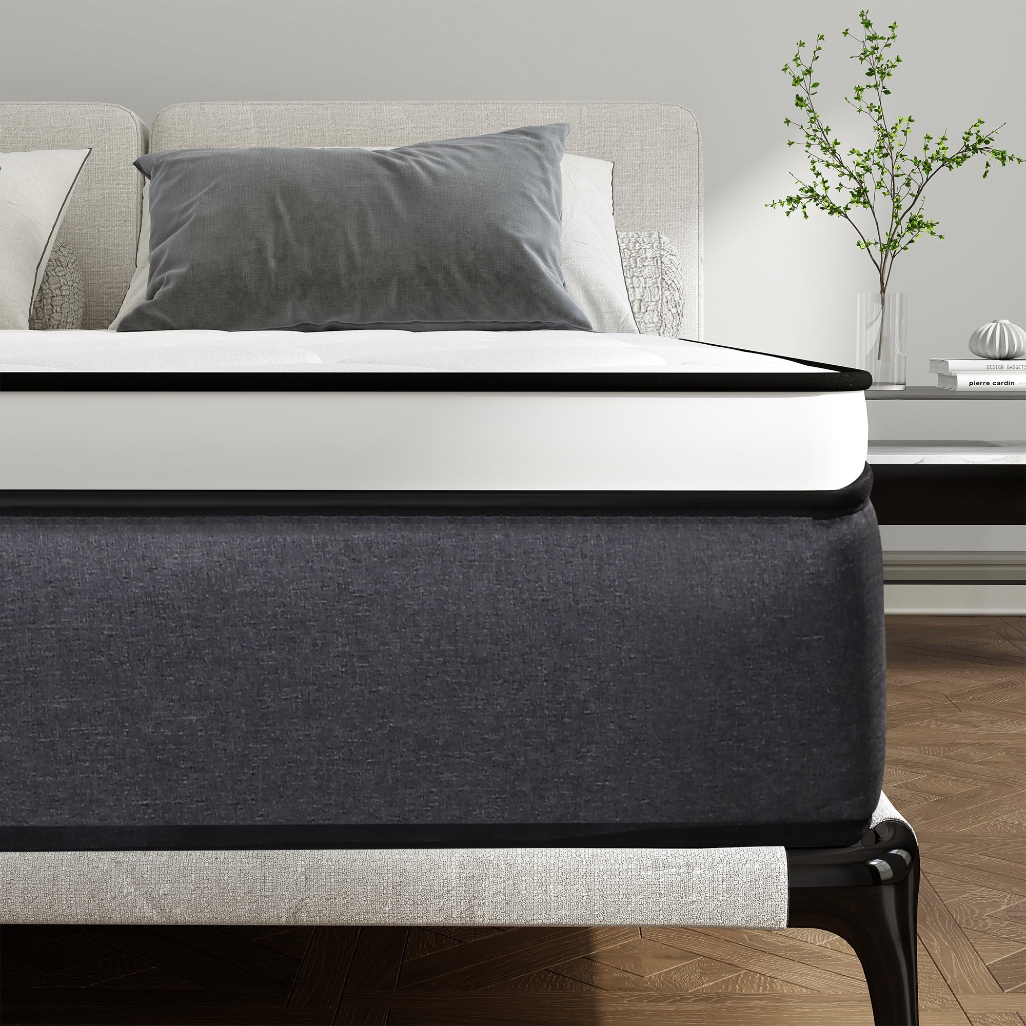 Kviwasha 14 inch Queen Hybrid Mattresses Gel Memory Foam and Spring in a box