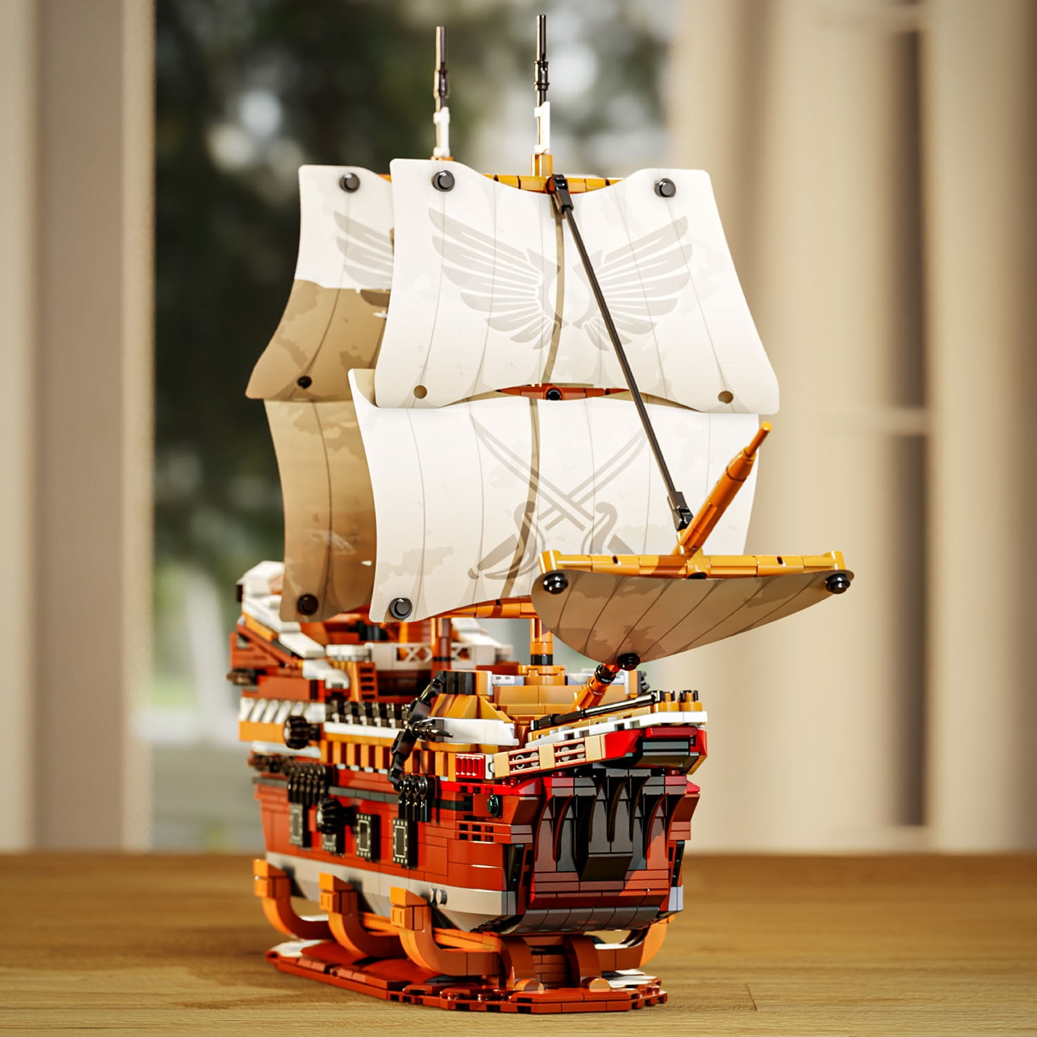 Honchoes Sailboat Building Set with LED Compatible with Lego Ship Model Toy for Adults 2284 Pcs