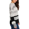 thumbnail image 2 of Lucky Brand Womens Colorblock Design Long Sleeve Sweater,White/Gray/Black,Small, 2 of 4