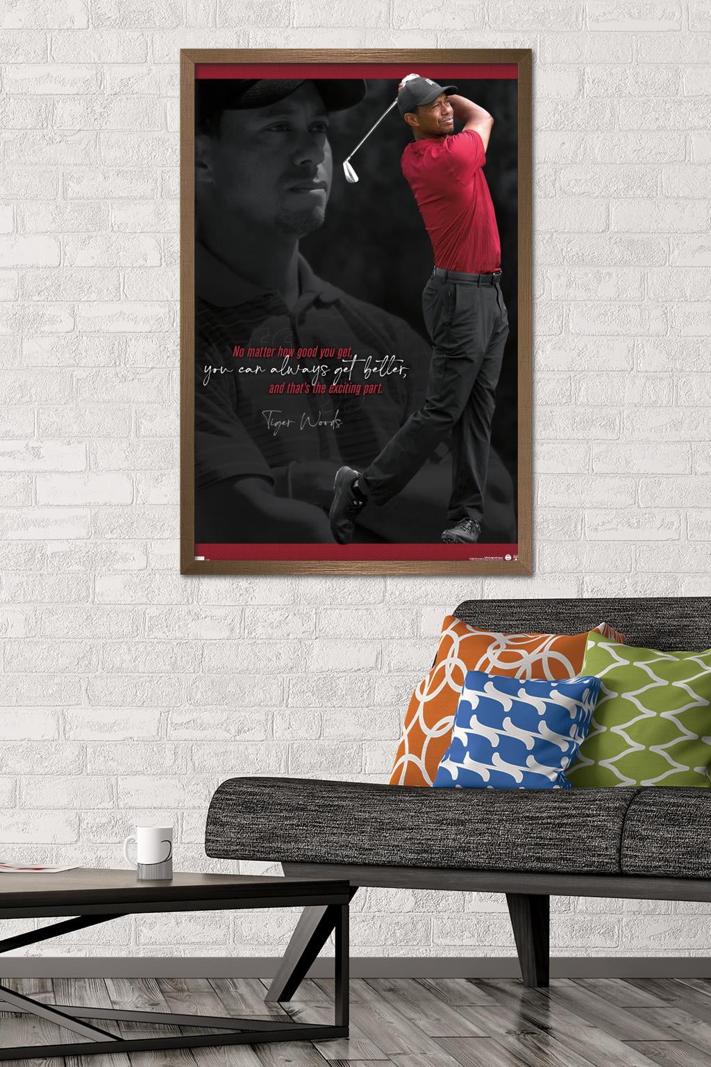 Tiger Woods - Always Get Better 24.25" x 35.75" Framed Poster, by Trends International