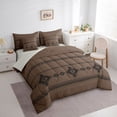 thumbnail image 2 of Erosebridal Bohemian Aztec 7-Piece Bedding Comforter Set,Boho Tribal Exotic Style King Bedding Sets For Men Women,Black Brown,Reversible, 2 of 7