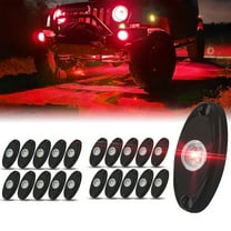 Sunpie 20 Pods Monochromatic Red LED Rock Lights for Off Road Truck RZR Auto Car Boat ATV SUV