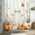 thumbnail image 2 of JOOCAR Cute Ghost with Pumpkin and Butterfly Polyester Shower Curtain for Home Bathroom Bath Tub Decor 72x72 inch, 2 of 5