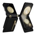 thumbnail image 3 of ELEHOLD Case for Samsung Galaxy Z Flip 7, RFID Blocking Leather Zipper Wallet Phone Case with Shoulder Strap,Black, 3 of 5