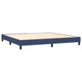 Box spring bed with mattress blue 200x200 cm fabric