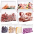 thumbnail image 1 of czcpp-8 Sacs de Rangement Réutilisables Lavables au Lave-Vaisselle (4 Sacs de Congélation Demi-Gallon, 4 Sacs à Sandwich Quart), Sans BPA, Extra Épais, Étanches, en Silicone et Plastique, avec Fermeture Éclair, 1 of 4