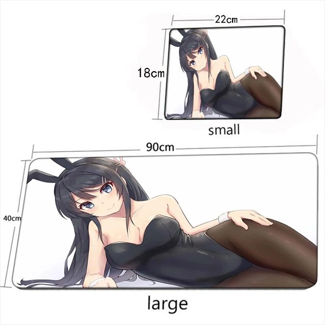 Bunny Girl Sakurajima Mai Mouse Pad Xxl Gaming Accessories Keyboard Desk Mat Computer PC Gamer Cabinet Carpet Large Mousepad Rug