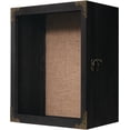 thumbnail image 3 of 11x11 Inch Deep Shadow Box Frame 4.5" Depth, Black Solid Wood Display Case with Acrylic Door,Vintage Metal Corners, Memory Box for Medals Photos Coins Awards Wedding Keepsakes Military Memorial Gifts, 3 of 14