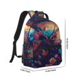 thumbnail image 2 of Yiaed Colorful Feather Owl Print School Backpack College Backpack Daypacks for Students High School Spacious and Durable Daypack for Work and Travel-One Size, 2 of 6