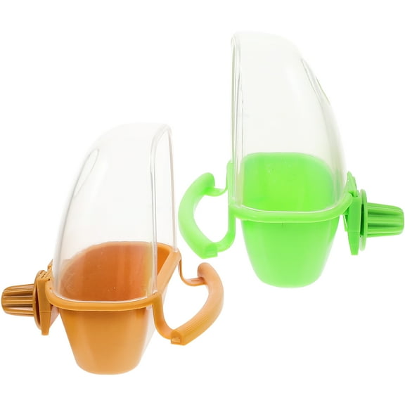 Bird Trough Feeder Cage Water Dispenser 2 Pcs for Birds Plastic Feeders Outdoors Accessories Parrot