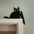 thumbnail image 3 of Adornos de Halloween, adorno de puerta de Halloween, adorno de puerta de gato adorable de metal, decoración de esquina de marco de puerta de gato, letreros y placas decorativas para puertas y ventanas, 3 of 6