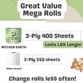 thumbnail image 6 of Bamboo Toilet Paper - Ultra Soft & Strong 3-Ply Bath Tissue, 400 Sheets Per Roll, Hypoallergenic & Septic Safe, Mega Rolls, Pack of 24, 6 of 6