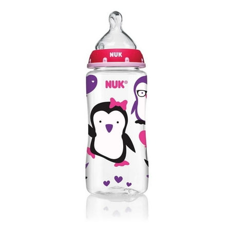NUK USA LLC NUK Pink Plastic Penguin 10-ounce Orthodontic Bottle