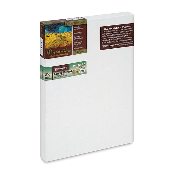 Masterpiece Vincent Pro Sausalito Cotton Canvas - 9" x 12", Acrylic Primed