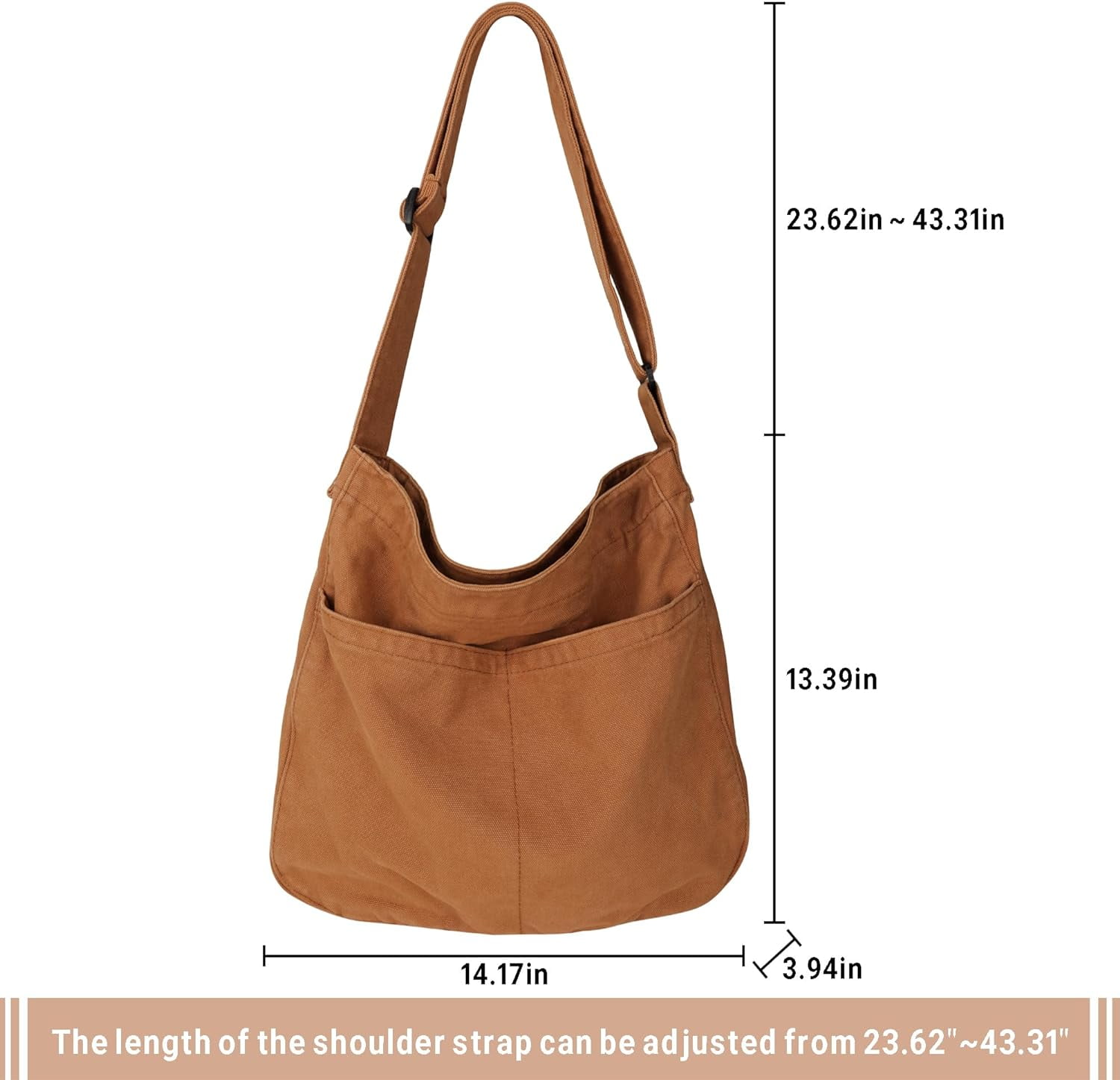 Canvas Tote Bag for Women Large Hobo Crossbody Handbags Casual Shoulder Purse with Multiple Pockets