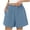 Blue, variant on Women's Athletic Running Shorts Women's Fashion Casual Solid Color Pants Pocket Elastic Waist Comfortable Short Pants Khaki S