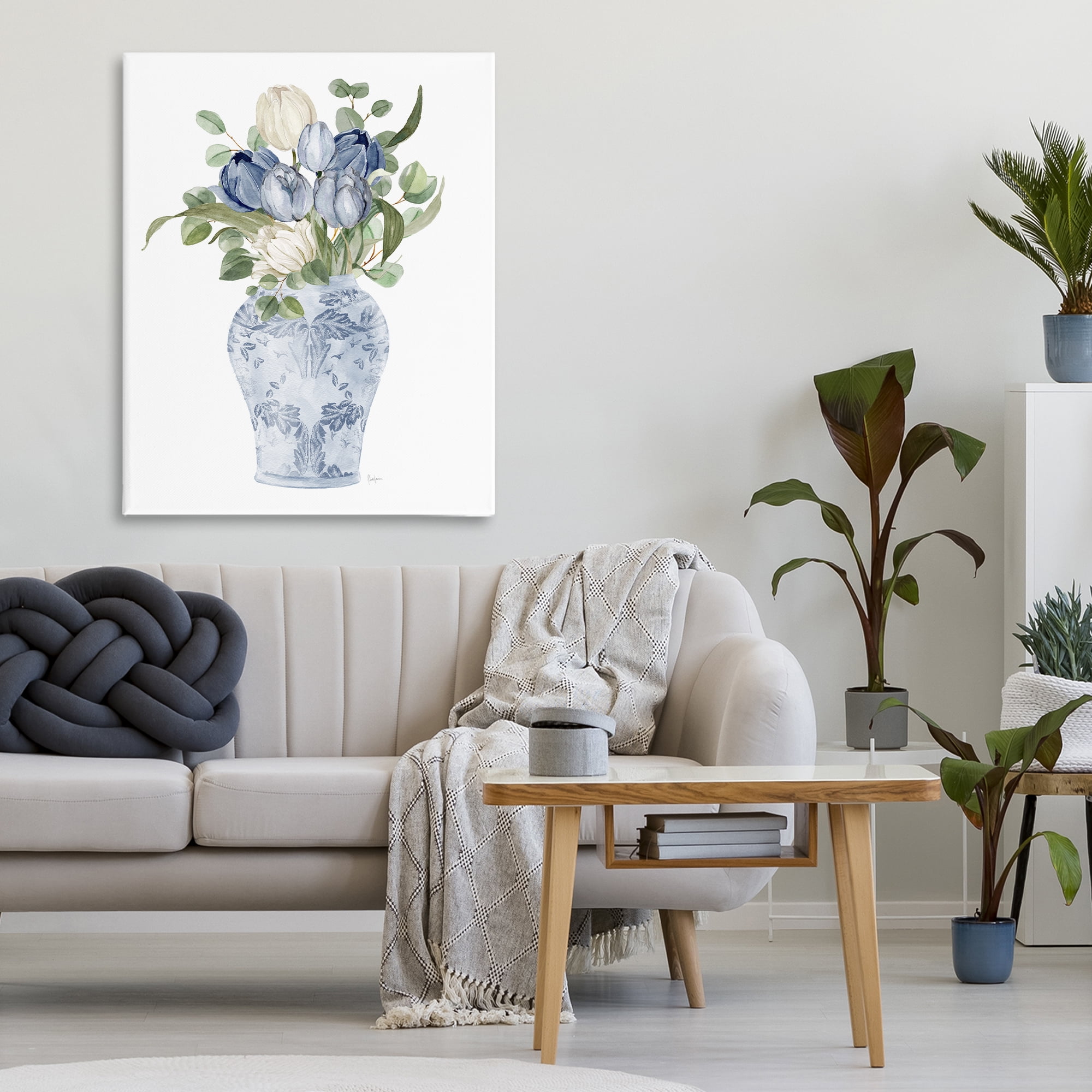 Stupell Industries Tulips & Leaves Vase Canvas Wall Art, design by Livi Finn