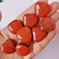 thumbnail image 2 of Bacatgem 3 Pcs Natural Red Jasper Pocket Palm Thumb Healing Crystal Heart Love Worry Stones,1 inches Reiki Balancing Crystal and Healing Stones, 2 of 3
